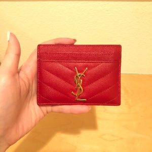 Saint Laurent Monogram Leather Card Holder